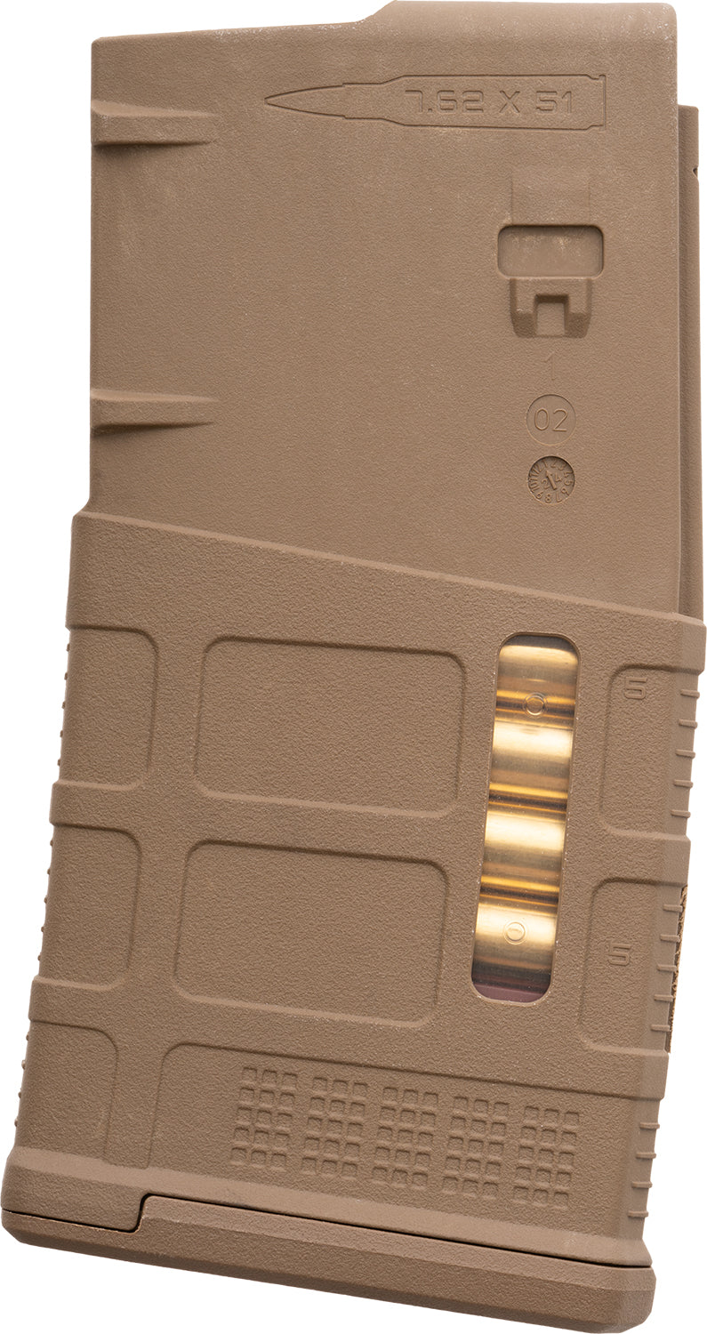 Magpul MAG1429MCT PMAG GEN M3 20rd .308 Win/7.62x51mm Rifle Magazine for AR-10/M110/SR25 FDE Polymer