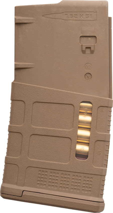 Magpul MAG1429MCT PMAG GEN M3 20rd .308 Win/7.62x51mm Rifle Magazine for AR-10/M110/SR25 FDE Polymer