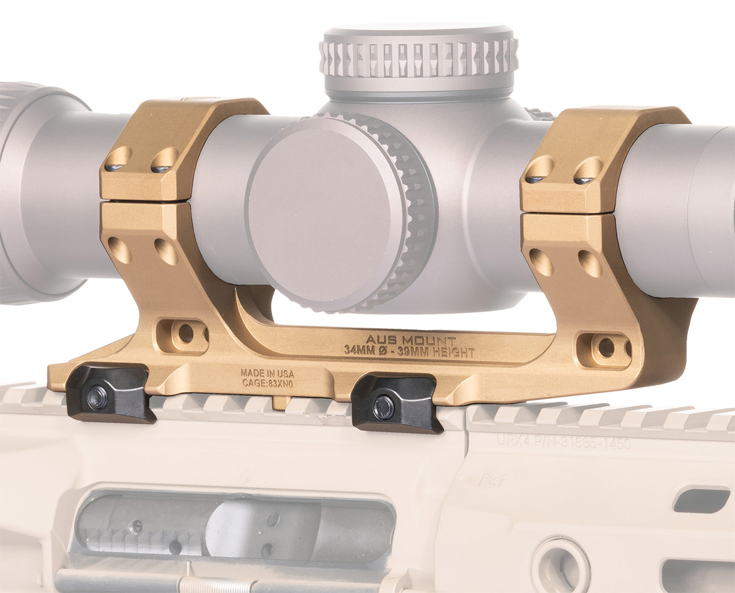 Reptilia AUS Optic Mount 100155 34mm Flat Dark Earth 7075-T6 Aluminum Picatinny