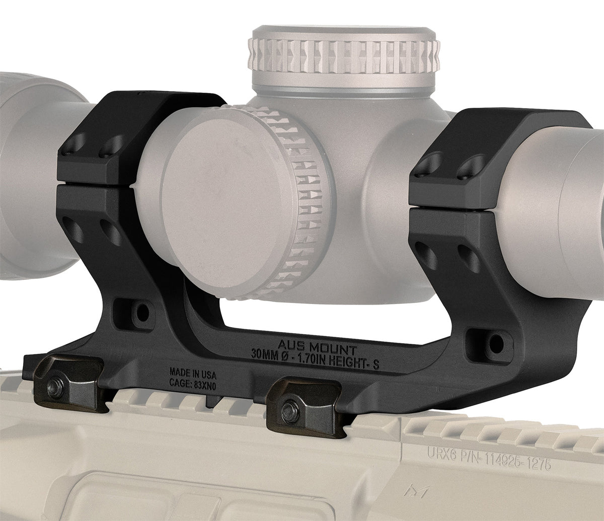 Reptilia AUS Optic Mount 100238 30mm 1.70 Inch Black 7075-T6 Aluminum Picatinny