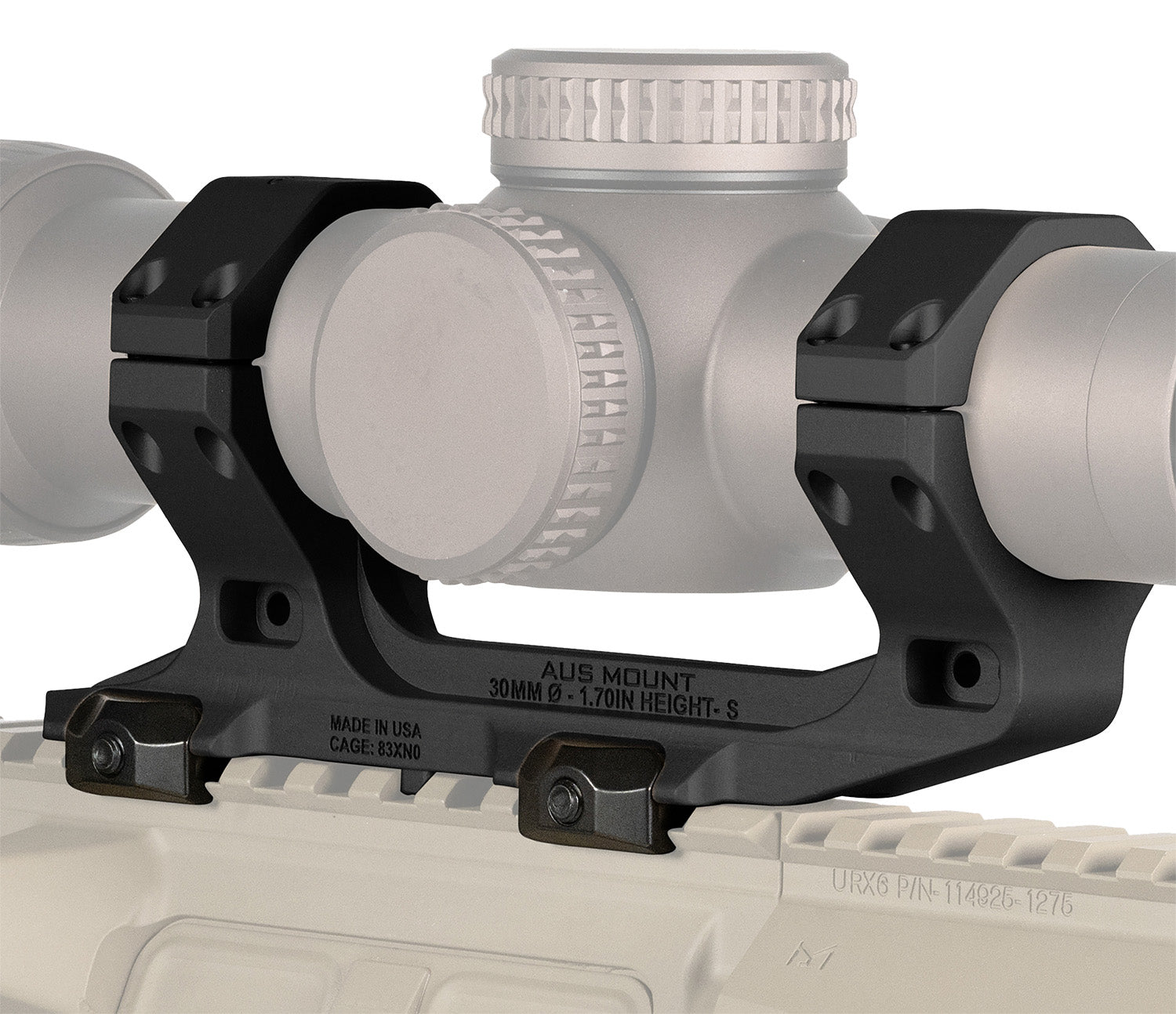 Reptilia AUS Optic Mount 100238 30mm 1.70 Inch Black 7075-T6 Aluminum Picatinny