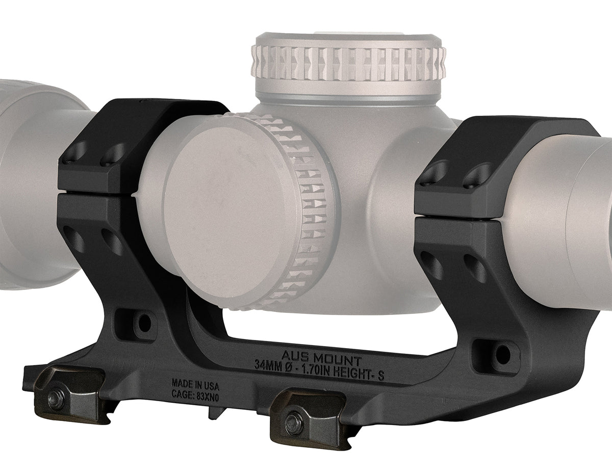 Reptilia AUS Optic Mount 100240 34mm 1.70 Inch Black 7075-T6 Aluminum Picatinny
