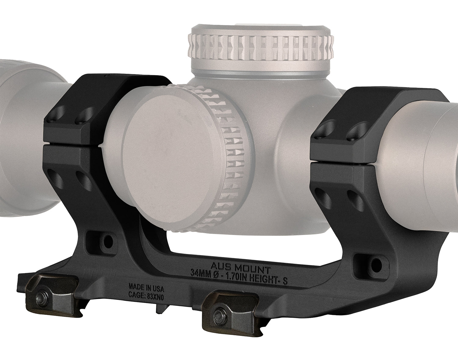 Reptilia AUS Optic Mount 100240 34mm 1.70 Inch Black 7075-T6 Aluminum Picatinny