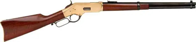 Cimarron 1866 Yellowboy .45 Colt Lever Rifle, 19" Barrel with Saddle Ring, Brass Receiver, Blued Barrel