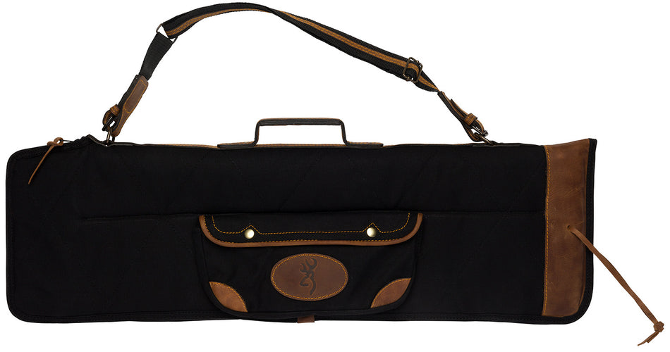 Browning 1413889912 FLEX Takedown Shotgun Case Canvas/Leather Black with Red Flannel Interior