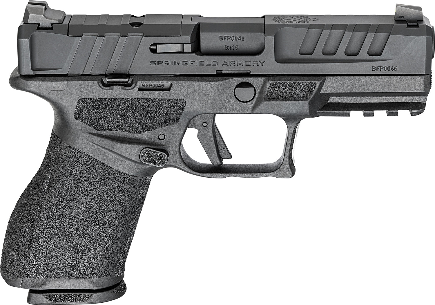 Springfield Armory EC9409B3D Compact 9mm Luger 18+1 4" Black Melonite Steel Barrel, Black Melonite Optic Ready/Serrated Steel Slide, Black Polymer Frame w/Picatinny Rail, Black Polymer Grip