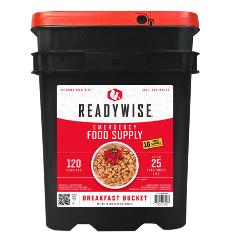 Wise Foods Emergency Supplies Breakfast Bucket 120 Servings Granola and Cereal RW10121