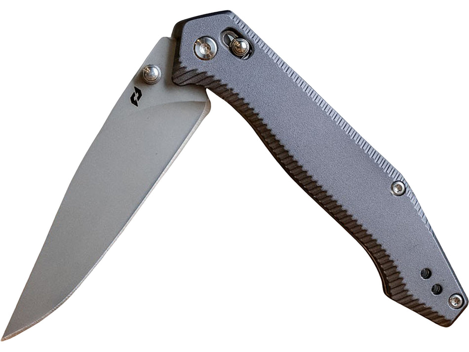Schrade 1215384 Folder 3.40" Drop Point Plain Stainless Steel Blade Black Aluminum Handle