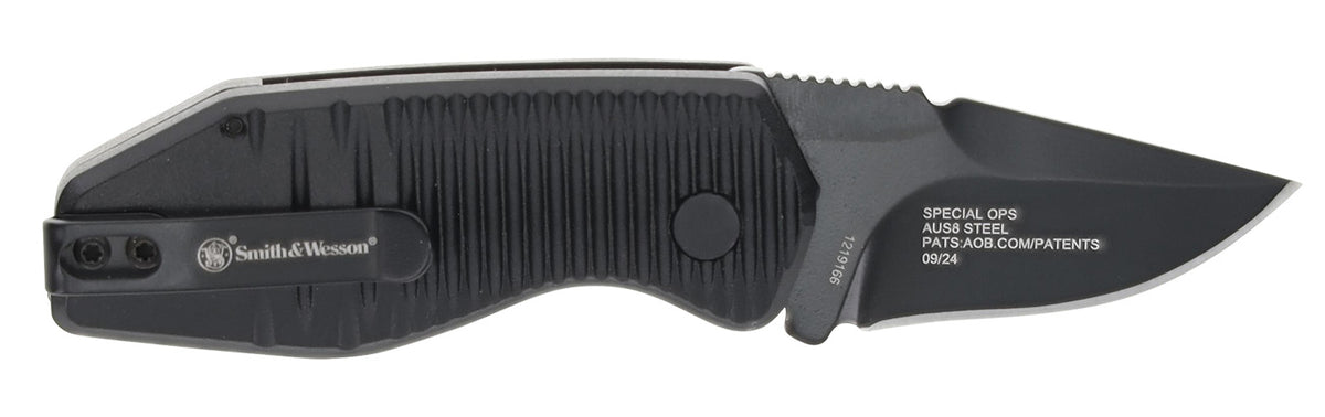 Smith & Wesson Special Ops Mini 1219165 Folding Drop Point Knife 1.90" AUS-8A SS Blade with Aluminum Handle