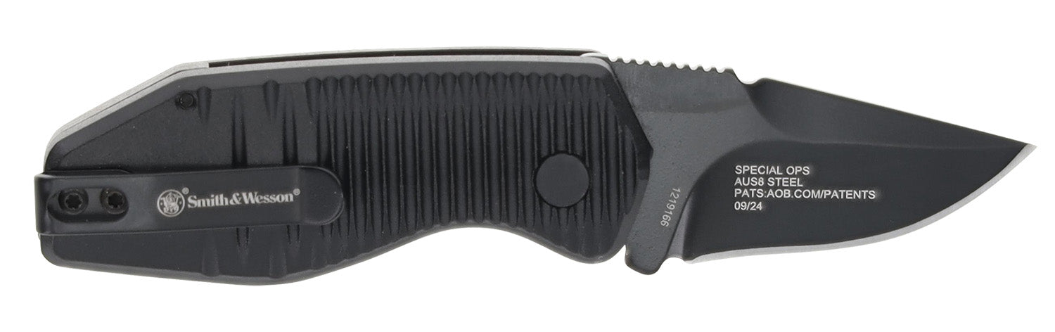 Smith & Wesson Special Ops Mini 1219165 Folding Drop Point Knife 1.90" AUS-8A SS Blade with Aluminum Handle
