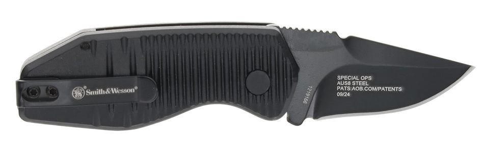 Smith & Wesson Special Ops Mini 1219165 Folding Drop Point Knife 1.90" AUS-8A SS Blade with Aluminum Handle