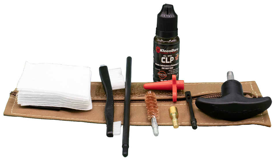 KleenBore KBMLE9 9mm Compact Military LE Handgun Tactical Cleaning Kit