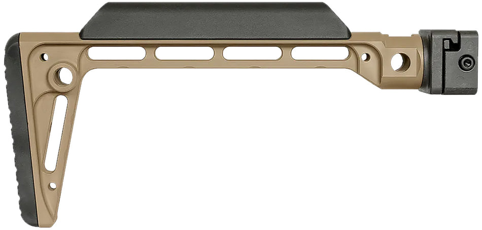 Midwest Industries Minimalistic Folding Buttstock Flat Dark Earth Hard Coat Anodized 6061 Aluminum