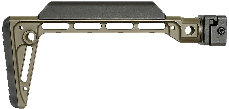 Midwest Industries Minimalistic Folding Buttstock OD Green Hard Coat Anodized 6061 Aluminum
