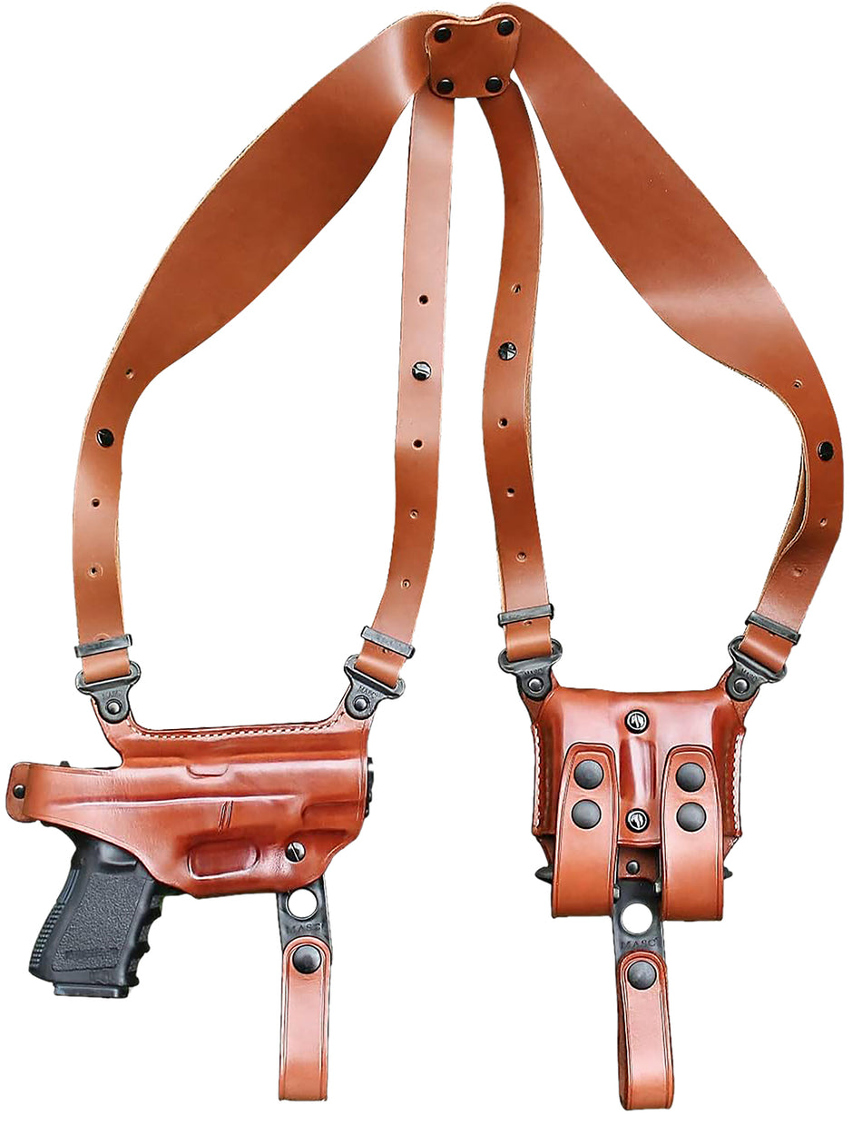 1791 Gunleather NSS2.1CBRHR Optic Ready Horizontal Shoulder Holster Brown Glock 17 RH