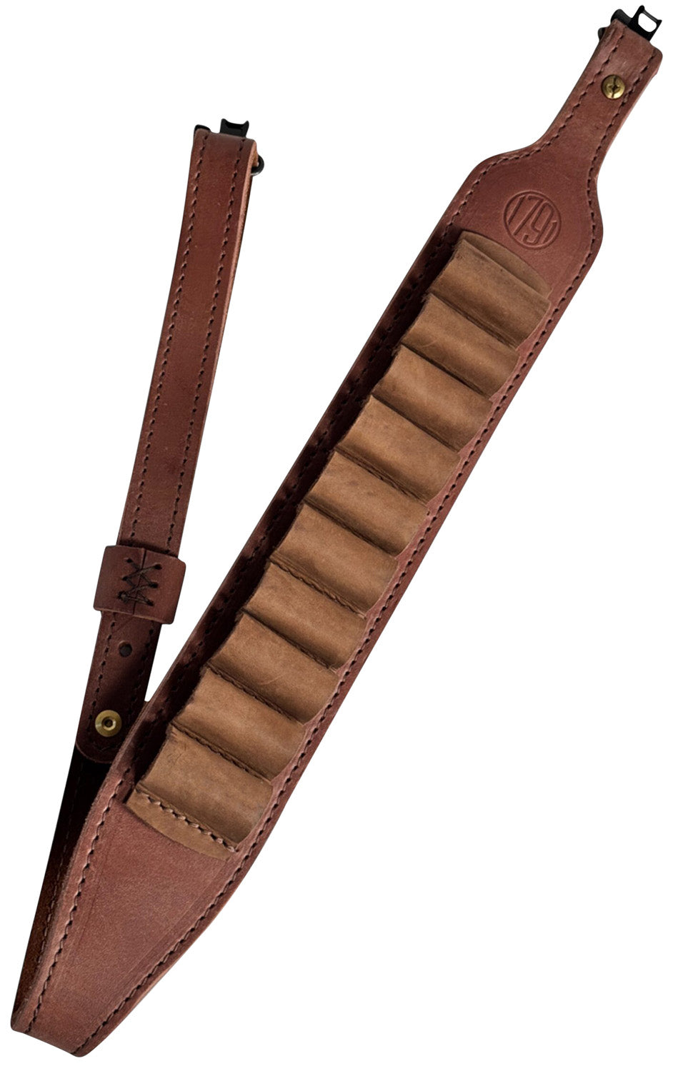 1791 Gunleather Hunt Leather Shotgun Ammo Sling Oiled Brown 10 Shell Capacity 32 to 37 in