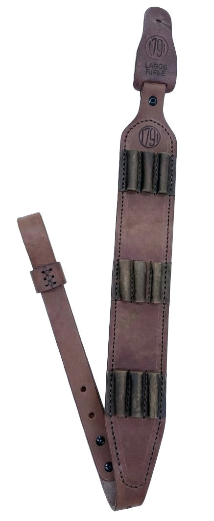 1791 Gunleather Hunt Leather Rifle Ammo Sling Oiled Brown 9 Shell Capacity Adjustable 32 to 37 in