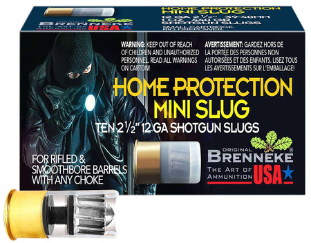 Brenneke 12 Gauge Shotgun Shells Home Protection Mini Slug Slug 1 oz 1.75 in