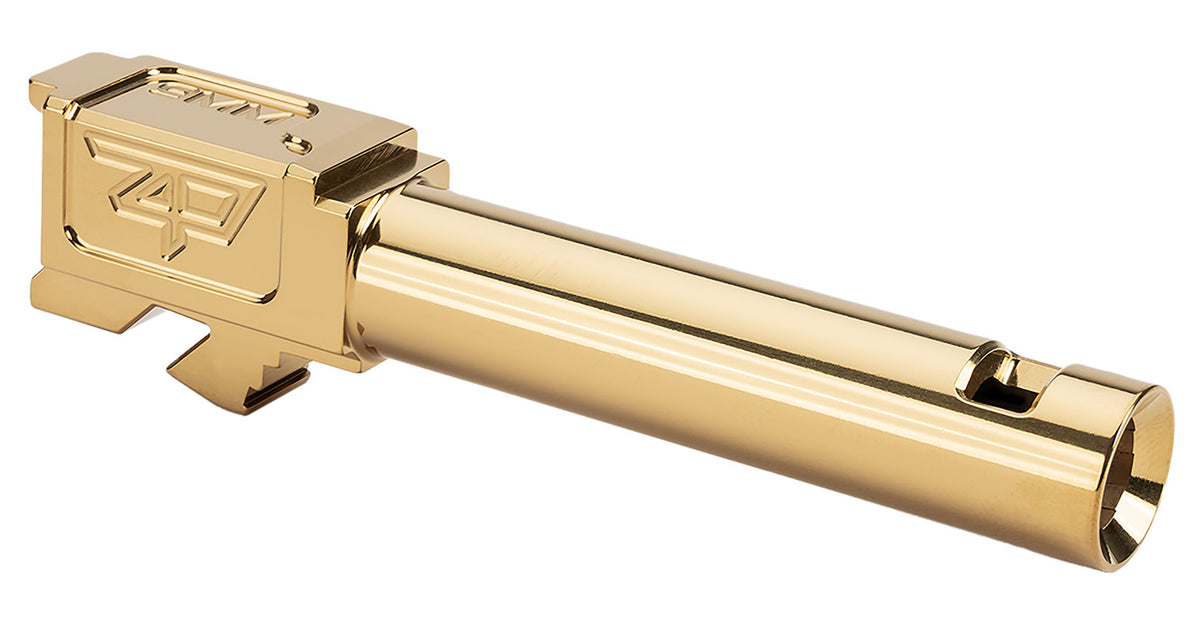 Zaffiri Precision Glock 19 Gen 5 Blowhole Compensator Slide Gold 416R Stainless 3.89" ZP.19G5BCPG