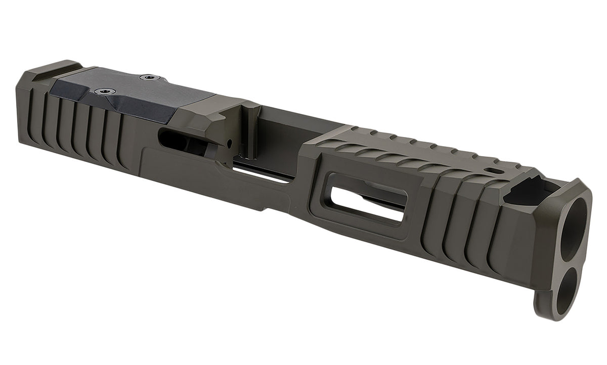 Zaffiri Precision ZPS.IBS Blowhole Compensator Slide Glock 19 Gen 5 OD Green Stainless