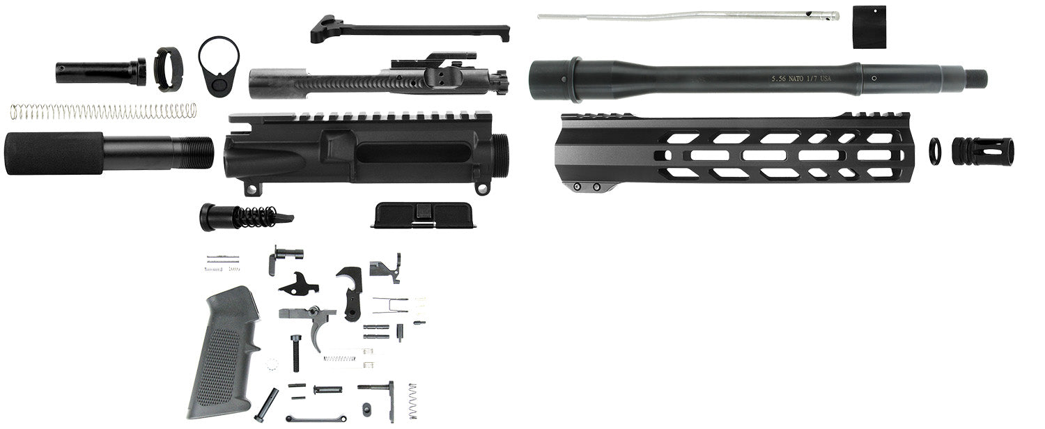 TacFire SSPK556LPK10 5.56x45mm NATO AR-Pistol Platform Parts Kit Black