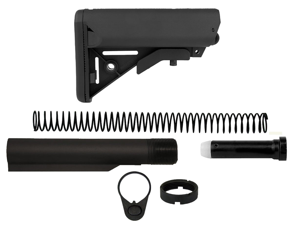 TacFire Mil-Spec AR-15 Buffer Tube and SOPMOD Stock Kit Black