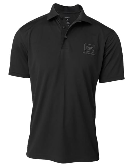 Glock AP96215 Perfection Polo Shirt Black Mesh 2XL Short Sleeve