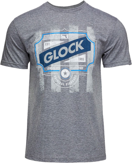 Glock AP96209 Blue Line Tee Gray Short Sleeve Cotton Polyester Tee 2XL
