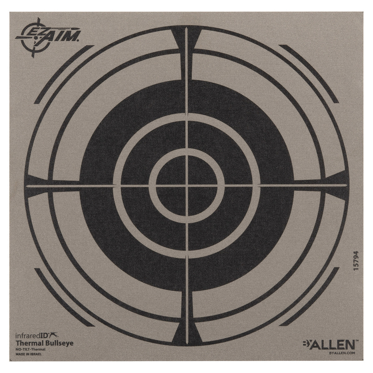 Allen 15794 Thermal Target Bullseye Paper Range Target 8" x 8" Black/Gray
