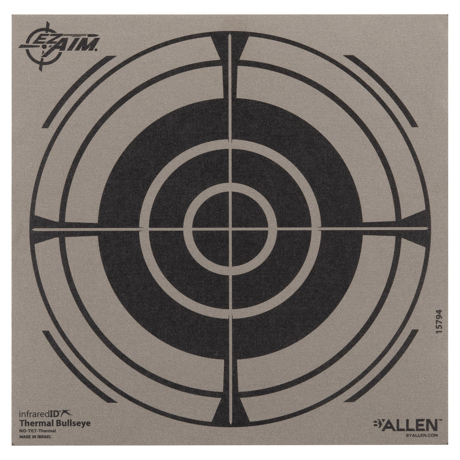 Allen 15794 Thermal Target Bullseye Paper Range Target 8" x 8" Black/Gray