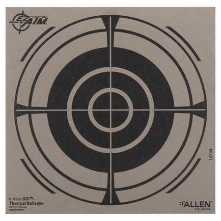 Allen 15794 Thermal Target Bullseye Paper Range Target 8" x 8" Black/Gray