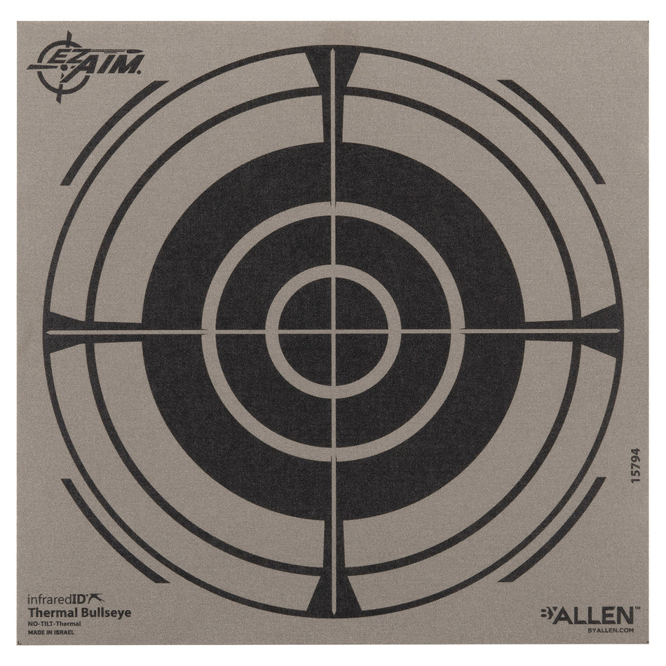 Allen 15794 Thermal Target Bullseye Paper Range Target 8" x 8" Black/Gray