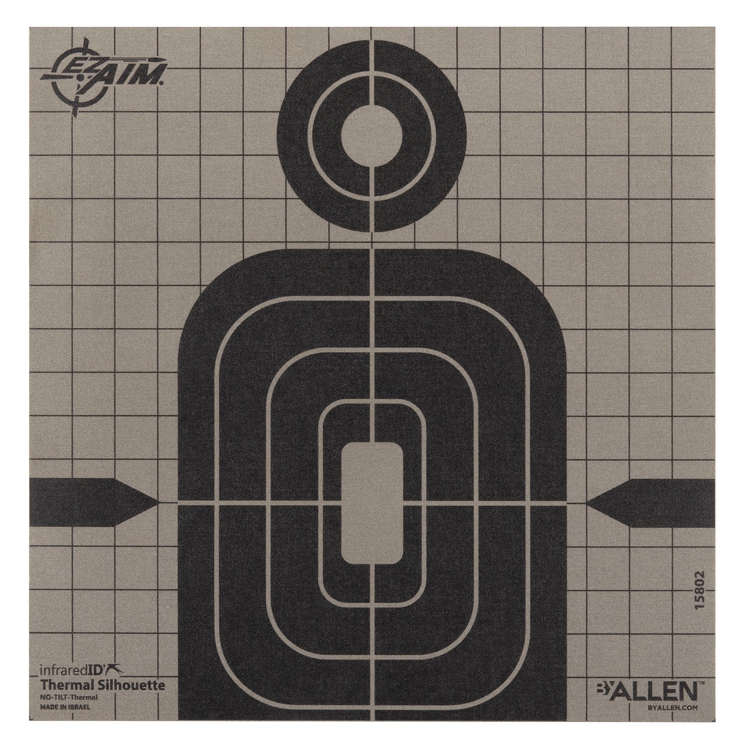 Allen 15802 Thermal Target Silhouette Paper Range Target 8" x 8" Black/Gray