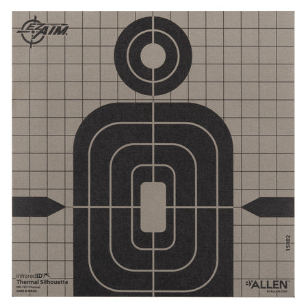 Allen 15802 Thermal Target Silhouette Paper Range Target 8" x 8" Black/Gray