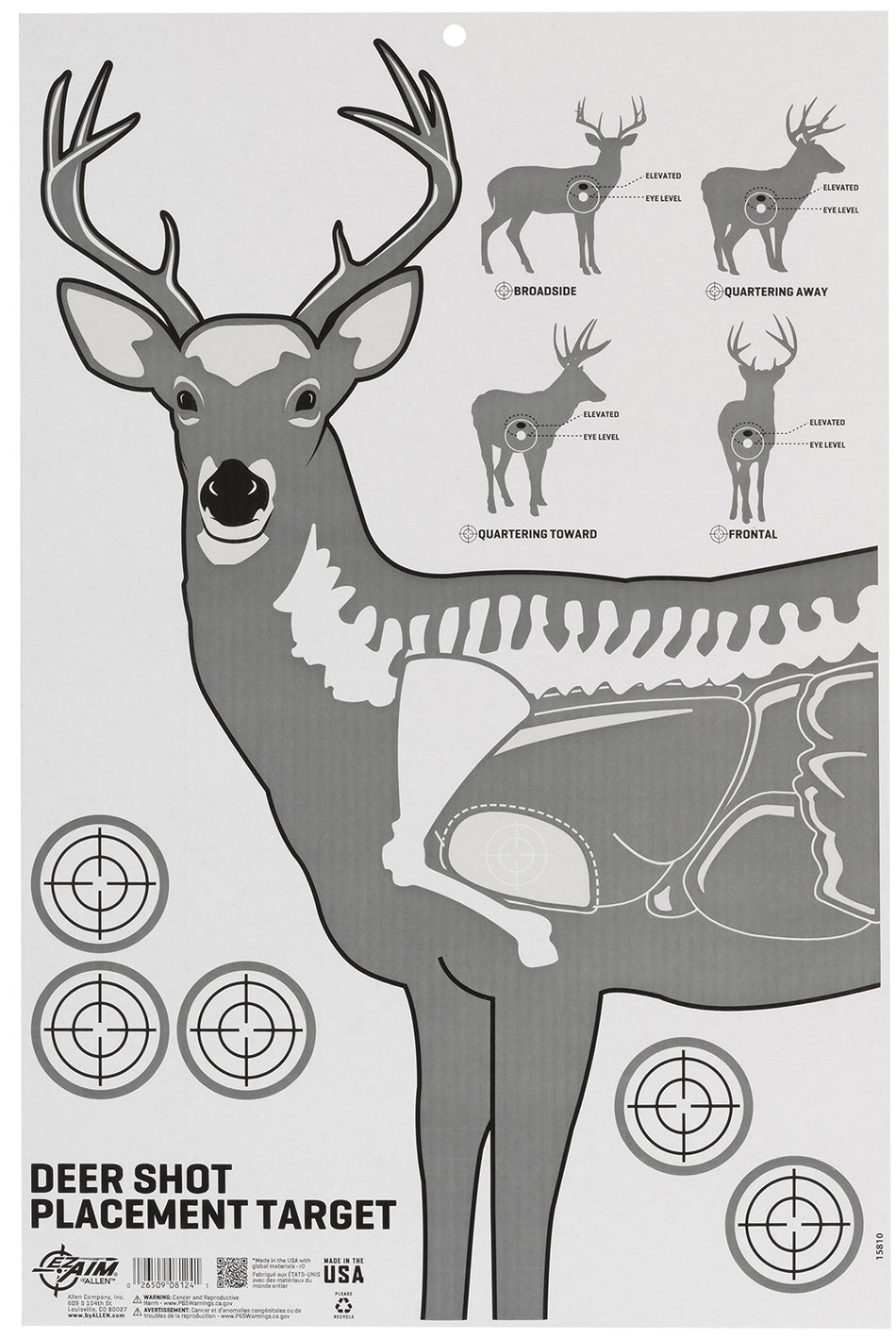 Allen 15810 Deer Vitals Paper Hanging Range Target Corrugated 23" x 35"