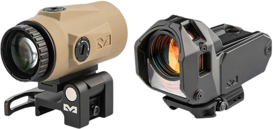 Mepro M22 Bullseye with MMX4 4x24mm Magnifier and Picatinny Rail Mount, Coyote Tan
