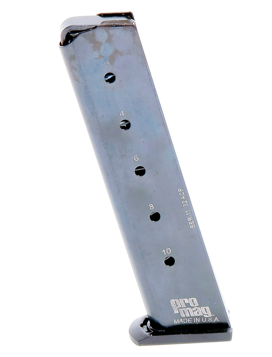 ProMag BER11 .32 ACP 10rd Silver Steel Magazine Fits Beretta 3032 Tomcat