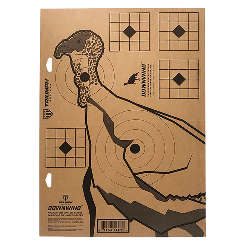 Triumph Systems 020021000 Downwind Standing Turkey Cardboard Target 24x17 Inches