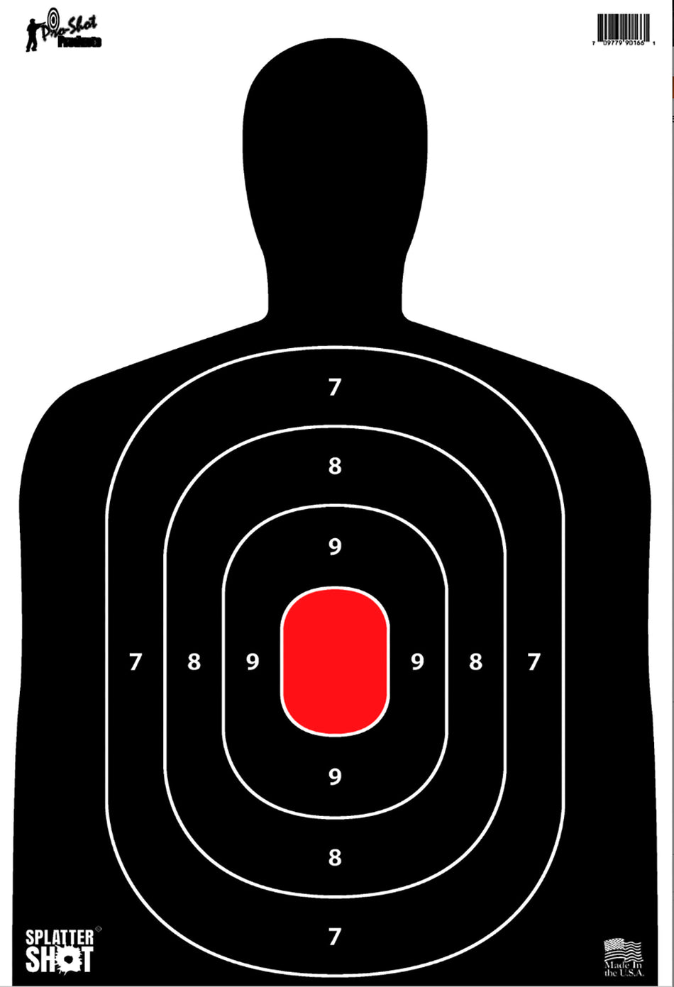 Pro-Shot SplatterShot SILH8PK 12"x18" Silhouette Hanging Heavy Paper Targets Black/Red Pack of 8