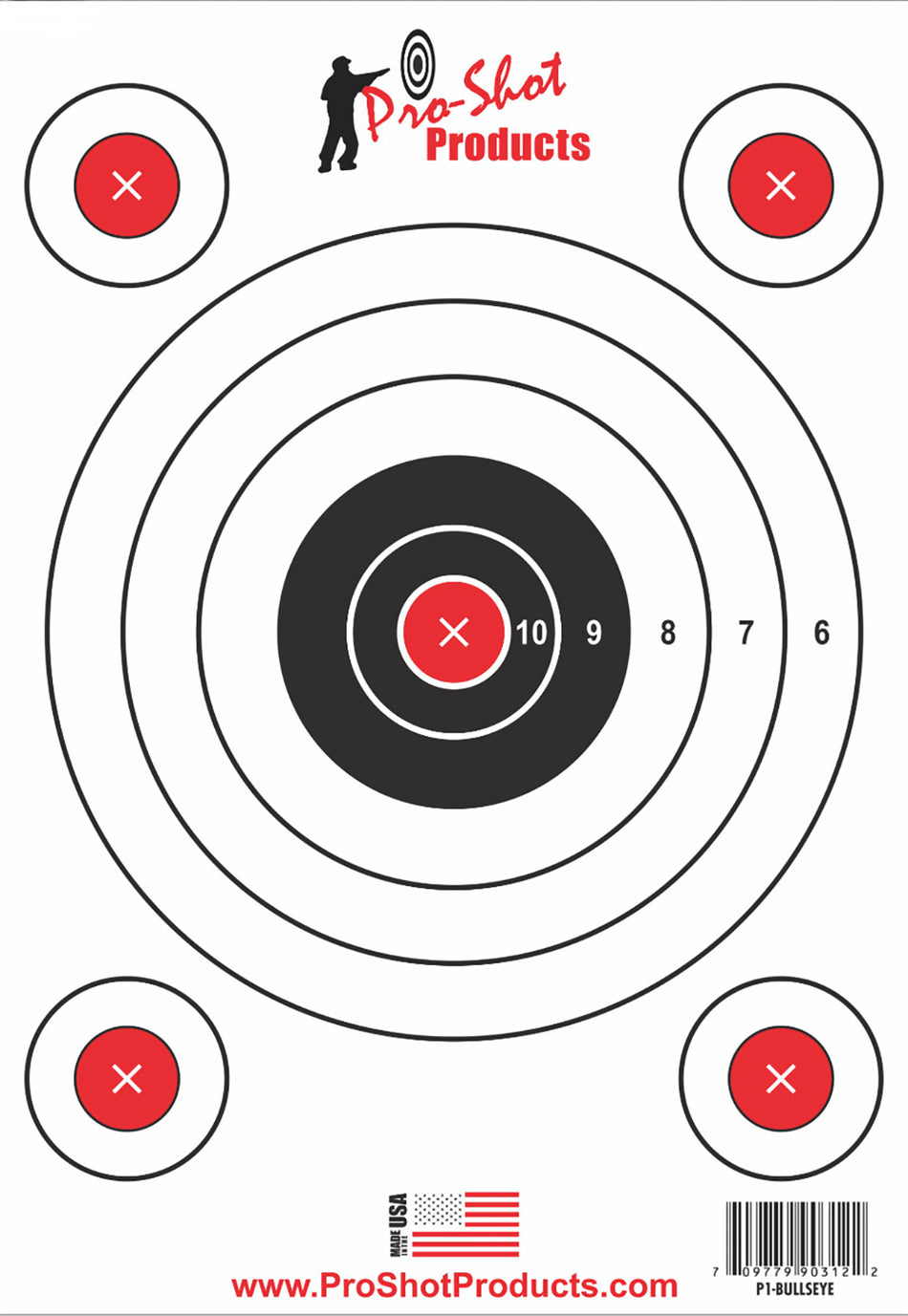 Pro-Shot SplatterShot Hanging Heavy Paper Bullseye Target 9"x13" 6 Per Pkg