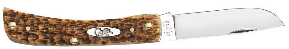 Case Sod Buster Jr. Folding Pocket Knife #00245 – Plain Blade, Peach Seed Jigged Amber Bone Handle