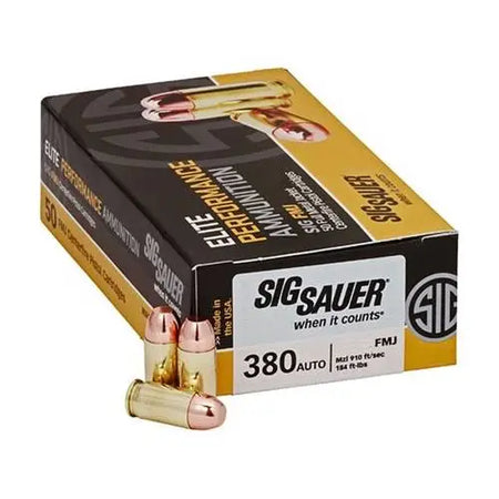 Sig Sauer .380 ACP/Auto Handgun Ammo  Full Metal Jacket FMJ 100 grain 