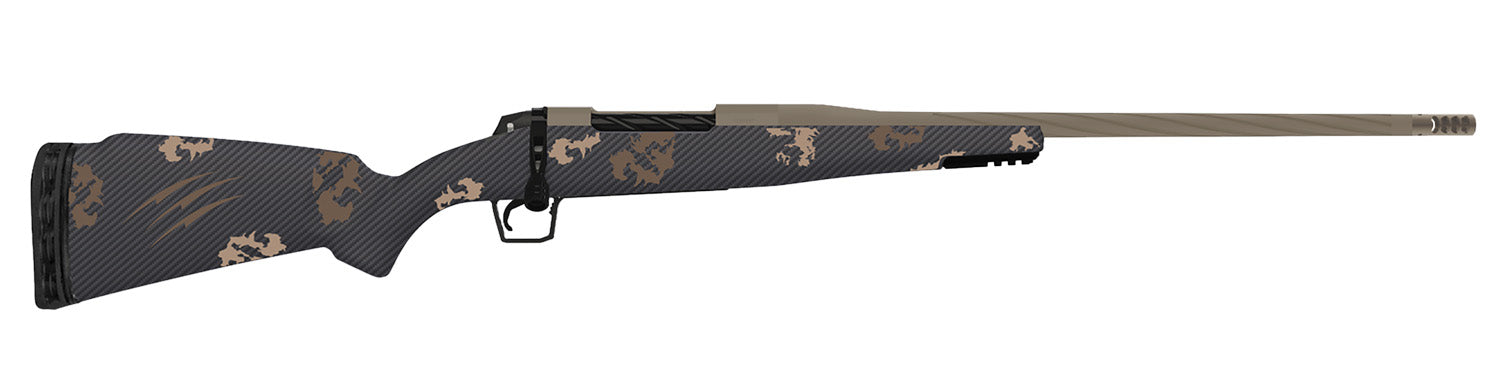 Fierce Firearms TWROG300PRC20BRS Twisted Rogue Mini 300 PRC 20" Smoked Bronze Cerakote Steel Threaded Barrel, Drilled & Tapped Steel Receiver, LR Negative Comb Sonora Ambush Camo Carbon Fiber Stock