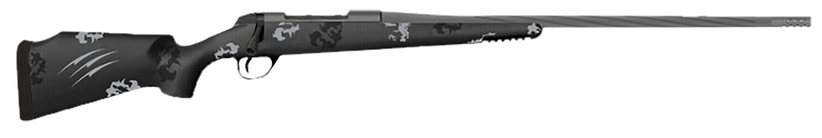 Fierce Firearms TWTROG65PRC20BP Twisted TI Rogue 6.5 PRC 20" Black Cerakote Steel Threaded Barrel, Drilled & Tapped Titanium Receiver, LR Negative Comb Phantom Camo Carbon Fiber Stock