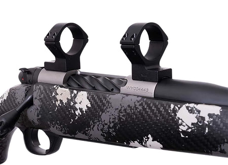 Weatherby TRBVLAS1 Matte Black Alloy 1-Inch Tube Scope Ring Combo for Mark V Standard 6-Lug Action