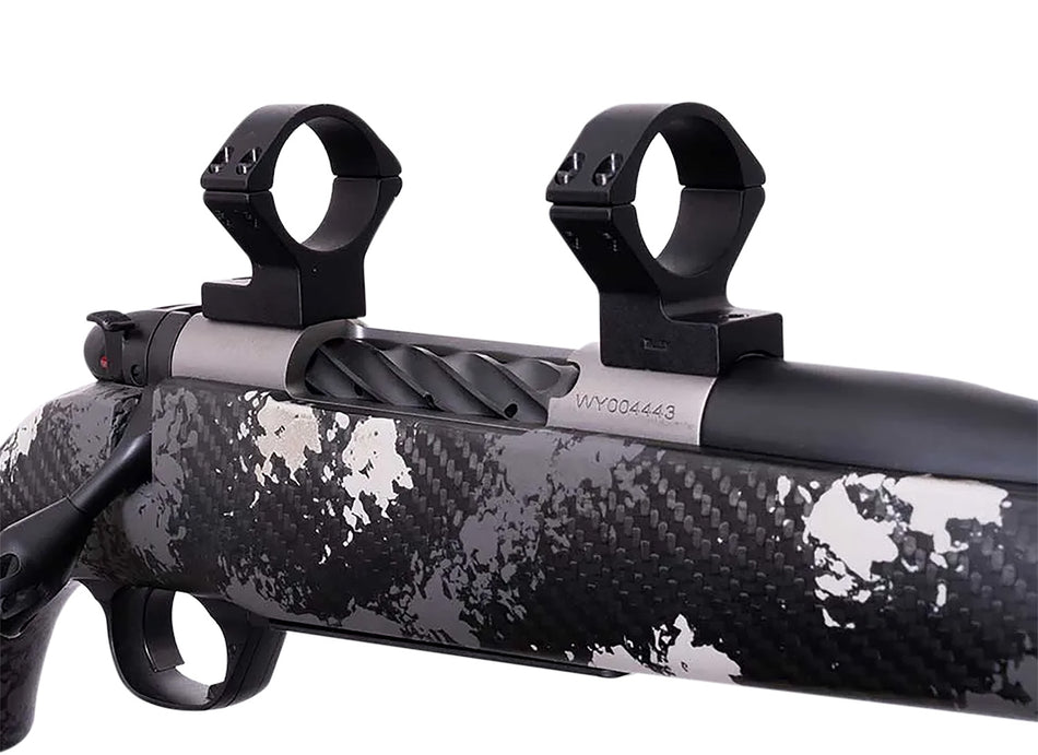 Weatherby TRBVLAS1 Matte Black Alloy 1-Inch Tube Scope Ring Combo for Mark V Standard 6-Lug Action