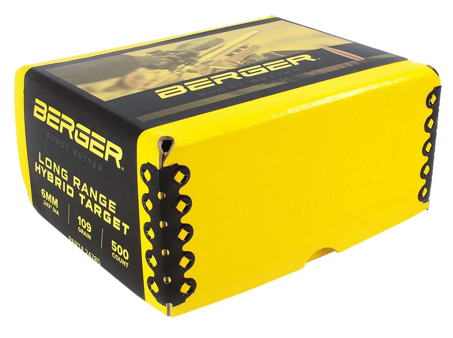 Berger Long Range Hybrid Target 6mm 109 Grain Bullets Bulk Box of 500