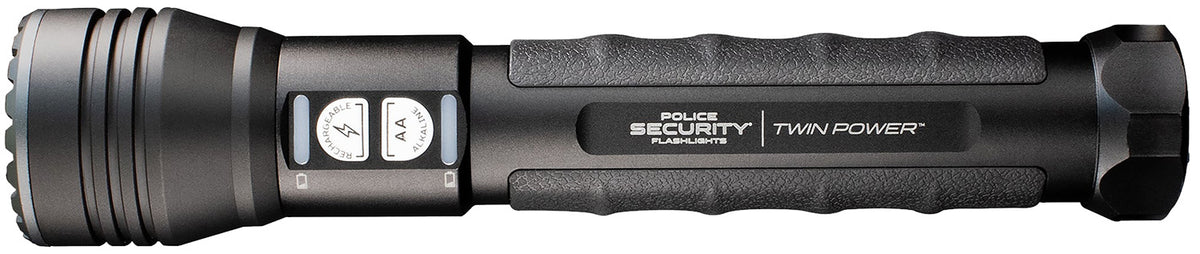 Police Security 97742 Twin Power Long Throw 1000 Lumen Flashlight Black