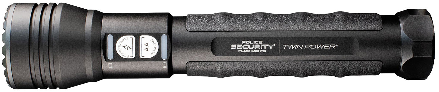 Police Security 97742 Twin Power Long Throw 1000 Lumen Flashlight Black