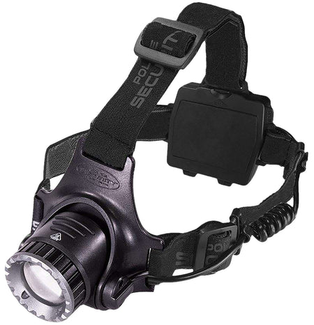 Police Security 97745 Long Throw Headlamp Black 470 Lumens 500 Meter Beam Distance